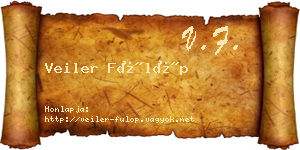 Veiler Fülöp névjegykártya